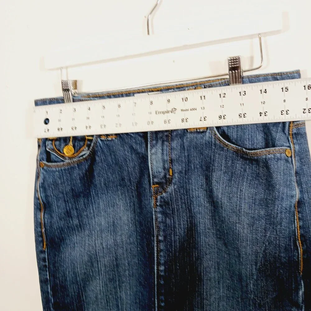 Levi's Signature Denim Skirt Misses Size 4 Zip, Western, Coastal Cowgirl Country - Picture 12 of 16